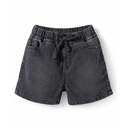 Pine Kids Woven Knee Length Solid Color Shorts - Black