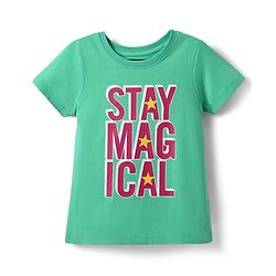 Pine Kids Cotton Knit Half Sleeves T-Shirt with Text Print - Mint