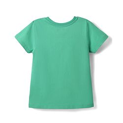 Pine Kids Cotton Knit Half Sleeves T-Shirt with Text Print - Mint