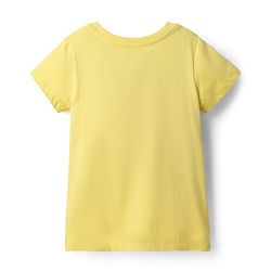 Pine Kids Cotton Knit Half Sleeves T-Shirt with Heart Print - Yellow