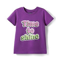Pine Kids Cotton Knit Half Sleeves T-Shirt with Text Print - Purple