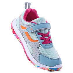Pine Kids Velcro Closure Printed Sports Shoes - Light Blue