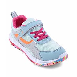 Pine Kids Velcro Closure Printed Sports Shoes - Light Blue