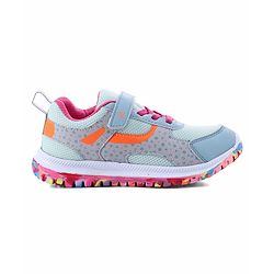 Pine Kids Velcro Closure Printed Sports Shoes - Light Blue