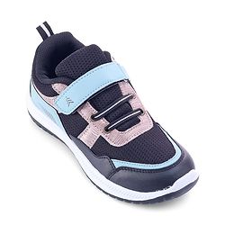 Pine Kids Velcro Closure Sports Shoes with Stripes - Black & Gold