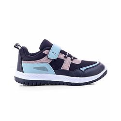 Pine Kids Velcro Closure Sports Shoes with Stripes - Black & Gold