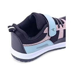 Pine Kids Velcro Closure Sports Shoes with Stripes - Black & Gold