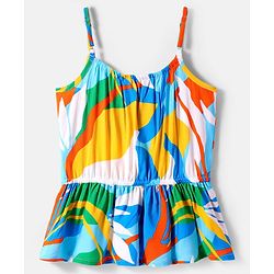 Pine Kids Woven Sleeveless Top with Floral Print - Yellow