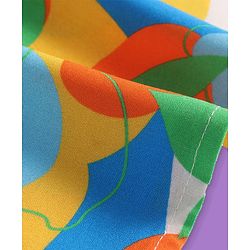 Pine Kids Rayon Woven Flutter Sleeves Top with Abstract Print - Blue & Yellow