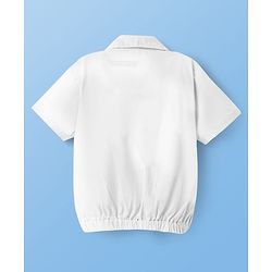 Pine Kids Poplin Woven Half Sleeves Solid Color Top - White