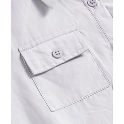 Pine Kids Poplin Woven Half Sleeves Solid Color Top - White