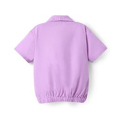 Pine Kids Poplin Woven Half Sleeves Solid Color Top - Lavender