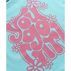 Pine Kids Cotton Knit Half Sleeves Drop Shoulder T-Shirt with You Go Girl Text Print - Light Blue