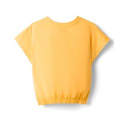 Pine Kids Cotton Knit Half Sleeves T-Shirts with Beach Theme Print - Yellow