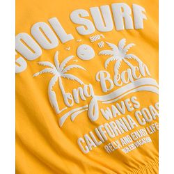 Pine Kids Cotton Knit Half Sleeves T-Shirts with Beach Theme Print - Yellow