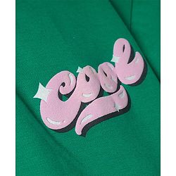 Pine Kids Cotton Knit Half Drop Shoulder Sleeves T-Shirt with Front & Back Text Print - Mint