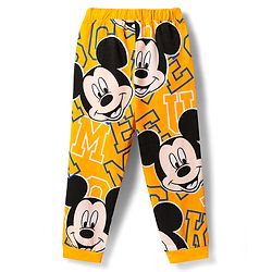 Pine Kids Disney Single Jersey Knit Full Sleeves Night Suit With Mickey Mouse Print - Yellow