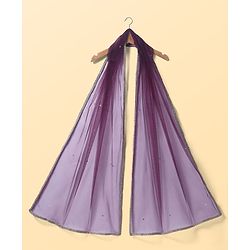 Pine Kids Woven Sleeveless Floral Printed & Embroidery Choli Lehenga Set with Dupatta & Sequin Detailing - Purple
