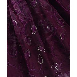 Pine Kids Woven Sleeveless Floral Printed & Embroidery Choli Lehenga Set with Dupatta & Sequin Detailing - Purple