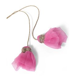 Pine Kids Woven Sleeveless Choli  Lehenga Set & Dupatta with Floral Embroidery - Yellow & Dark Pink