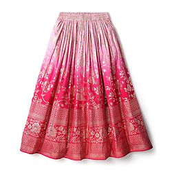 Pine Active Woven Sleeveless Lehenga Choli Set With Sequin Detailing & Floral Embriodery - Pink