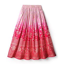 Pine Active Woven Sleeveless Lehenga Choli Set With Sequin Detailing & Floral Embriodery - Pink