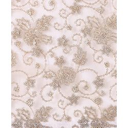 Pine Kids Woven Half Sleeves Floral Sequin Embroidered Choli Lehenga Set with Dupatta - White