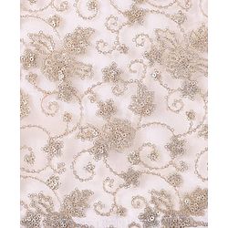 Pine Kids Woven Half Sleeves Floral Sequin Embroidered Choli Lehenga Set with Dupatta - White