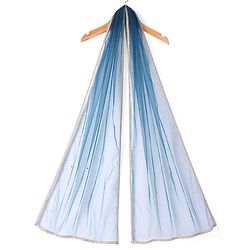 Pine Kids Woven Singlet Sleeves Choli Lehenga Set with Dupatta & Floral Sequin Detailing - Navy Blue
