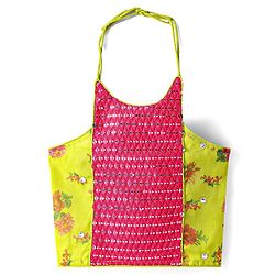 Pine Kids Woven Sleeveless Choli  Lehenga Set & Dupatta with Sequin Design & Floral Print -Limegreen