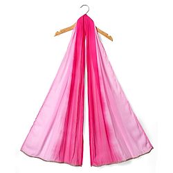 Pine Kids Woven Sleeveless Tie Dye  Choli  Lehenga  Set & Dupatta with Sequin Floral Design - Dark Pink