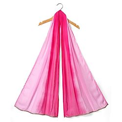 Pine Kids Woven Sleeveless Tie Dye  Choli  Lehenga  Set & Dupatta with Sequin Floral Design - Dark Pink