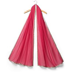 Pine Kids Woven Sleeveless Kurta Gharara Set With Floral Print & Dupatta - Dark Pink