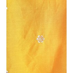 Pine Kids Woven Singlet Sleeves Floral Sequin Embroidered Kurta & Salwar Set with Dupatta - Mustard