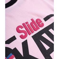 Pine Kids Cotton Knit Half Sleeves Cut & Sew Oversized T-Shirt with Text Print - Light Pink