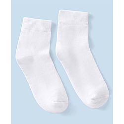 Pine Kids Knit High Ankle Length School Socks Pack of 3 - White