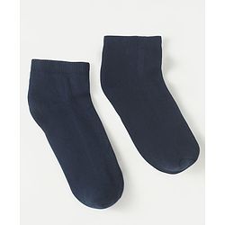 Pine Kids Knit Low Ankle Length School Socks Pack of 3 - Navy Blue