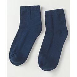 Pine Kids Knit High Ankle Length School Socks Pack of 3 - Navy Blue