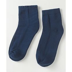 Pine Kids Knit High Ankle Length School Socks Pack of 3 - Navy Blue