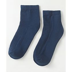 Pine Kids Knit High Ankle Length School Socks Pack of 3 - Navy Blue