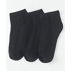 Pine Kids Knit Low Ankle Length School Socks Pack of 3 - Black