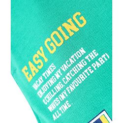 Pine Kids Knit Full Length Lounge Pant With Text Print - Sea Green