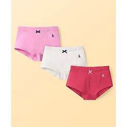 Pine Kids Cotton Elastane Knit Solid Color Hipsters Pack of 3 ( Color May Vary )