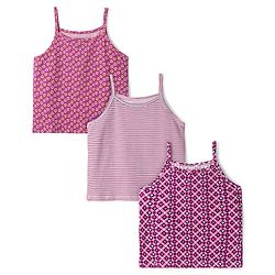 Pine Kids Cotton Knit Singlet Slips with Stripes & Heart Print Pack of 3 - Color May Vary