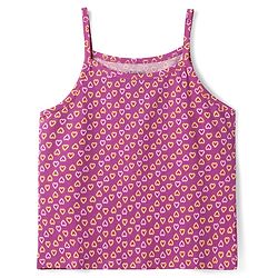 Pine Kids Cotton Knit Singlet Slips with Stripes & Heart Print Pack of 3 - Color May Vary