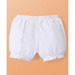 Pine Kids Cotton Knit Solid Color Bloomers Pack 3 - White