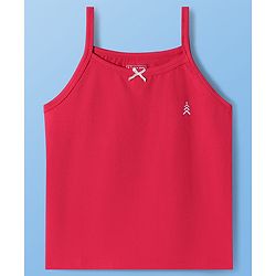 Pine Kids Cotton Elastane Singlet Sleeves Solid Color Slips Pack of 3 (Color May Vary)