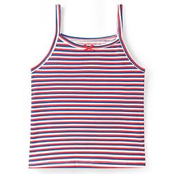 Pine Kids Cotton Elastane Knit Singlet Sleeves Slips with Floral Print & Stripes Pack of 3 (Color May Vary)