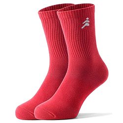 Pine Active Cotton Lycra Knit Breathable Athletic Logo Designed Socks Pack Of 3 - Black Red & Blue