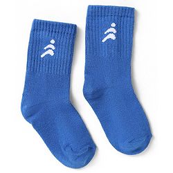 Pine Active Cotton Lycra Knit Breathable Athletic Logo Designed Socks Pack Of 3 - Black Red & Blue